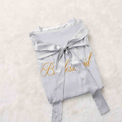 Custom Satin Bridesmaid Robes – Personalized with Name, Title, or Date | Wedding Party Gifts