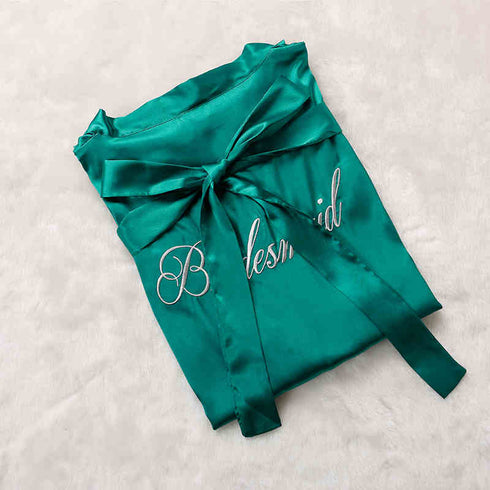 Custom Satin Bridesmaid Robes – Personalized with Name, Title, or Date | Wedding Party Gifts
