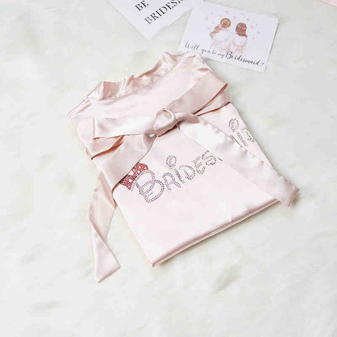Custom Satin Bridesmaid Robes – Personalized with Name, Title, or Date | Wedding Party Gifts