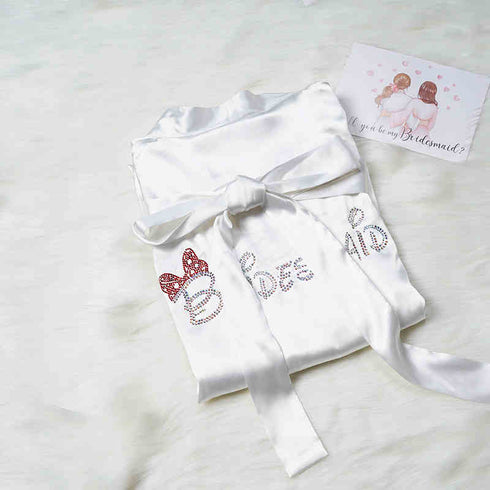Custom Satin Bridesmaid Robes – Personalized with Name, Title, or Date | Wedding Party Gifts