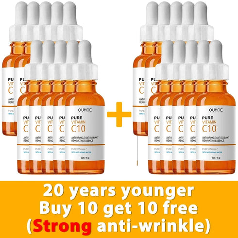 Whitening Vitamin C Face Serum 10ml – Anti-Dark Spot Brightening Oil-Based Essence for Smooth and Radiant Skin
