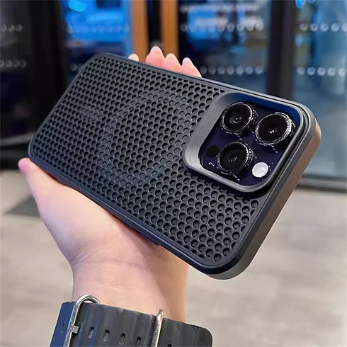 Premium Heat Dissipation Mesh Case – Full-Coverage, -Compatible Wireless Charging Protection for iPhone 16, 15, 14, 13, 12, 11 Pro Max