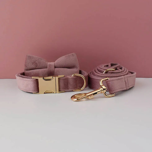 Customizable Dog Collar - Harness & Leash Set with Detachable Bow Tie for Dogs