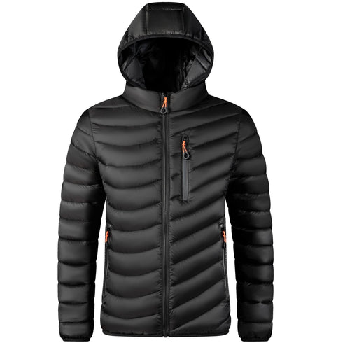 Men’s Lightweight Hooded Parka – Cotton-Padded Windbreaker Jacket for Winter