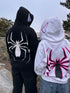 Unisex Spider Print Silk Hoodie with Wool Liner – Casual Winter Fashion