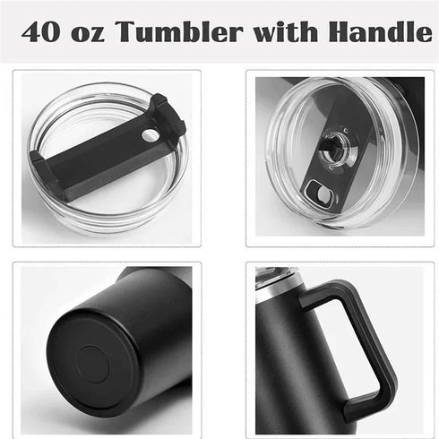 1200ml Stainless Steel Insulated Water Bottle-Thermal Flask Coffee Cup with Handle