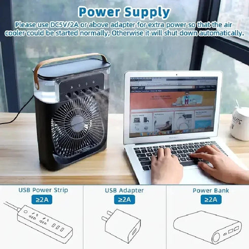 Portable Fan Air Conditioners-USB Electric Fan-Water Mist Fan