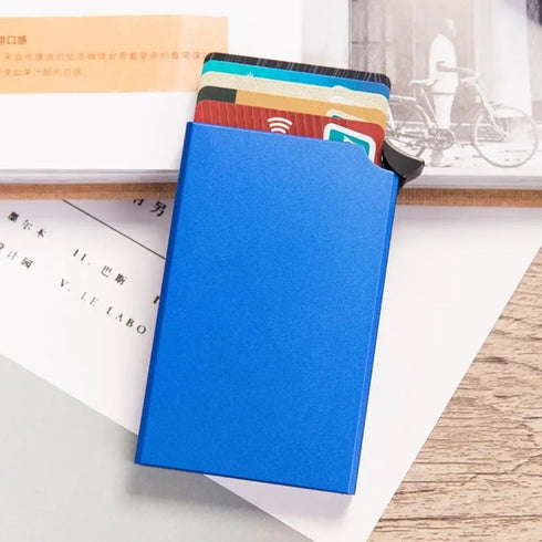 Aluminum Alloy Credit Card Holder Anti-magnetic Automatic RFID Card Case Pop Up Anti-theft Wallet ID Card Protector Purse