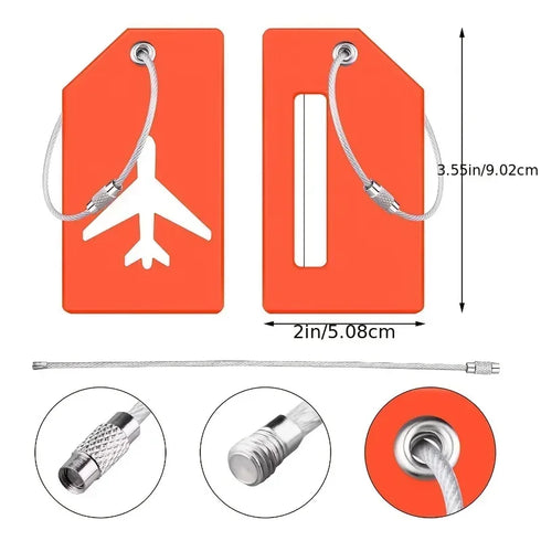 2pcs Name ID Card Silicone Travel Luggage Tag Suitcase Travel Accessories Quickly Discover Luggage Tag Name Baggage Information