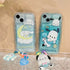 Cartoon Hello Kitty Kuromi 3D Dog Chain Phone Case For iPhone 16 15 14 Pro Max Plus 11 13 12 Mini Pro Max Clear Soft Cover