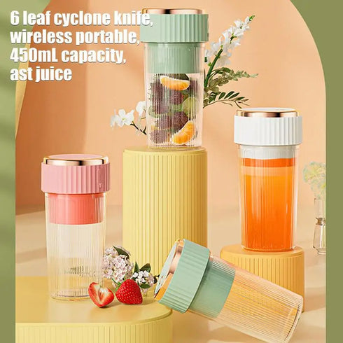 450ml Electric Juicer Cup Blender, Rechargeable Fruit Mixer