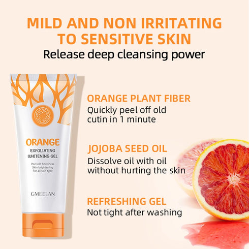 Orange Exfoliating Gel – 50g Brightening and Moisturizing Facial Scrub for Skin Repair and Deep Cleansing