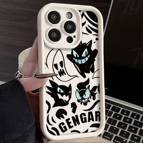 Luxury Gengar Phone Case for iPhone 15 to SE - Soft Silicone Shockproof Back Cover