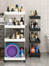 3/4 Tier Rolling Utility Cart – Slim Movable Storage Rack for Kitchen, Bathroom & Livingroom