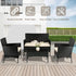 FDW 4 Piece Outdoor Patio Furniture Set - Rattan Wicker Sofa & Chairs for Garden