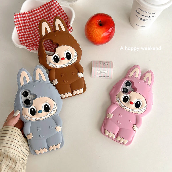 Premium Kawaii LaBuBu Monster Soft Silicone Phone Case – Full Coverage, Shockproof & Anti-Fingerprint Protection for iPhone 16, 15, 14, 13, 12, 11 Pro Max
