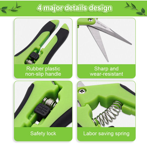 Bonsai Shears Garden Secateurs - Metal Gardening Scissors - Pruning Tool Hand Cutter for Fruit Picking