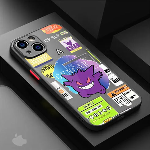 Pokemon Gengar Soft Case for iPhone 15 to SE - Phone Coque Cover