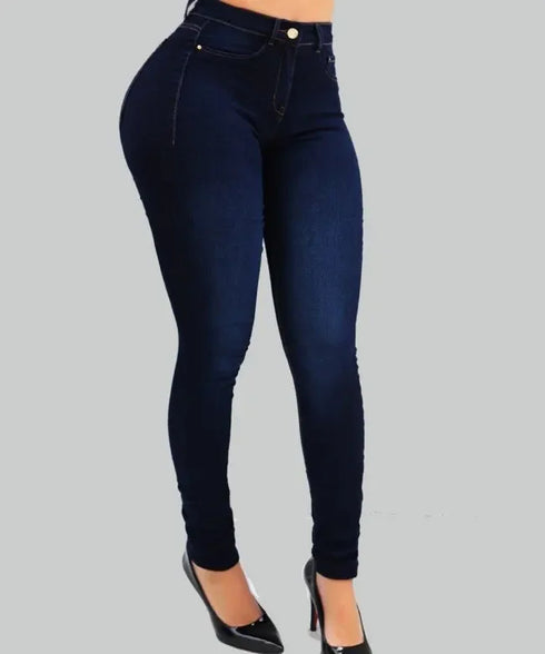 Women's High-Waisted Skinny Jeans – Cotton Stretch Denim Pencil Pants