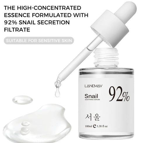 Snail Facial Essence – 100ml Multi-Function Skin Hydrating and Moisturizing Serum with 92% Snail Secretion Filtrate for Enhanced Skin Repair and Smoothness
