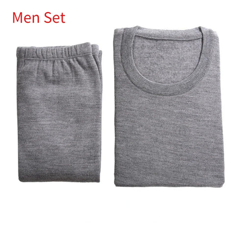 100% Merino Wool Base Layer Set for Men Women Merino Wool Thermal Underwear Set Long John Top and Bottom Winter Thicken Warm