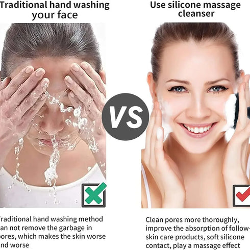 Silicone Manual Facial Cleansing Brush for Deep Pore Cleaning and Gentle Exfoliation – Non-Electric Skincare Tool