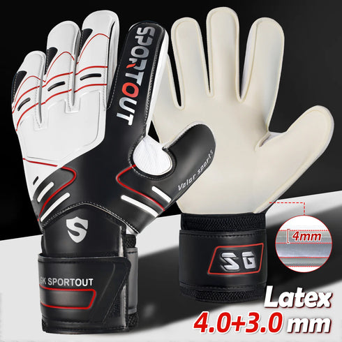 SPORTOUT Goalkeeper Gloves – Strong Grip, Durable 4+3MM Latex with Finger Protection
