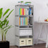 Mobile Desktop Bookcase with Doors - Book Storage Organizer Furniture