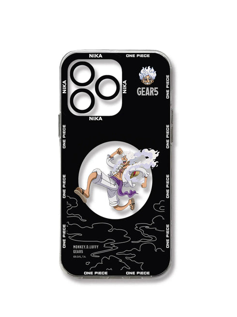 Japan Anime Luffys Gear 5 Phone Case For iPhone 15 14 13 12 Mini 11 Pro Max X XR XS 8 SE 2020 Plus One Pieces Transparent Cover