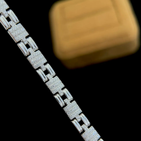 925 Sterling Silver Chain Bracelet for Women – AAA Cubic Zirconia Plant Design, Romantic Jewelry