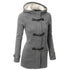 Women’s Hooded Cotton Winter Coat - Classic Cow Horn Button Jacket with Leather Buckle for Timeless Style