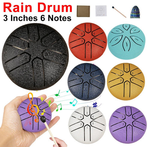 3 Inches 6 Notes Buddha Stones Mini Steel Tongue Drum