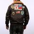 Top Gun G1 Bomber Jacket – Men's Classic Cow Leather Motorcycle Coat with Detachable Lamb Collar