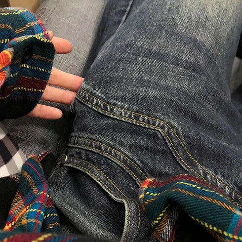 Women's Mid-Waist Skinny Flare Jeans – Washed Vintage Casual Denim