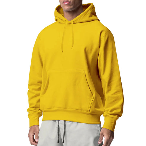 Men's Casual Hooded Sweatshirt – Full Sleeve, Solid Polyester, Comfortable and Fashionable Style