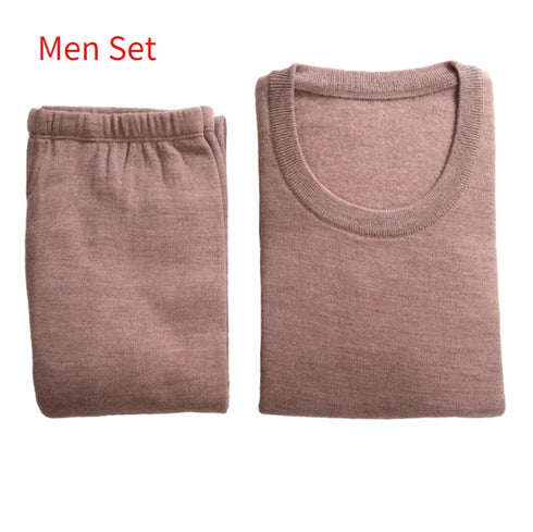 100% Merino Wool Base Layer Set for Men Women Merino Wool Thermal Underwear Set Long John Top and Bottom Winter Thicken Warm