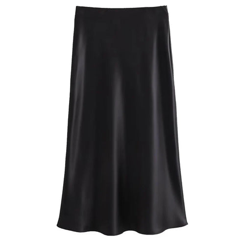 Women's Satin Ankle-Length Skirt - Elegant Casual Straight Silhouette Long Skirt for All Seasons (2025 Edition)