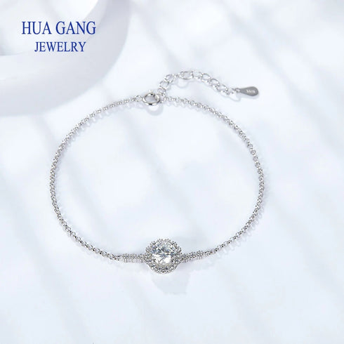1ct D Color Moissanite Bracelet – 925 Sterling Silver Jewelry for Women & Teen Girls