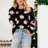 Women’s Christmas Santa Knit Sweater – Festive Long Sleeve Pullover with Furry Details
