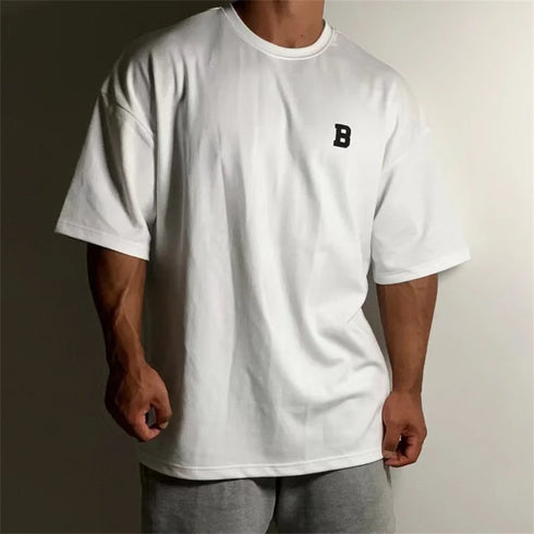 New Summer Oversized Men's T Shirt-Cotton Solid Half Sleeve Top
