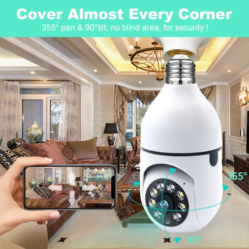 Wireless Wifi Light Bulb Camera Security Camera