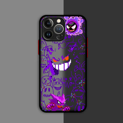 Luxury Pokemon Gengar Bumper Phone Case for iPhone SE, 7 to 15 Pro Max