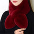 Women Girls Solid Color Cross Scarf Faux Rabbit Fur Plush Neck Scarf Thicken Shawl Neckerchief Wrap Winter Warm Neck Warmer