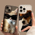 Funny Sunglasses Cat and Dog Couples Phone Case – Transparent, Shockproof, and Scratch-Resistant Bumper Case for iPhone