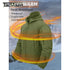 Men’s Hooded Thermal Fleece Jacket – Windproof Full-Zip Outdoor Coat with Multi-Pocket Design for Hiking, Camping & Work