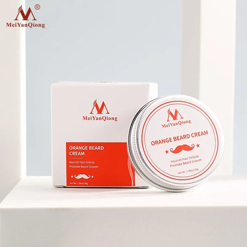 Natural Orange Organic Beard Oil Beard Wax balm Hair Loss Products Leave-In Conditioner for Groomed Beard Growth Health Care 30g