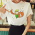Cartoon Graphic Print T Shirt for Women-O Neck Short Sleeve Tee Shirt