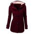 Women’s Hooded Cotton Winter Coat - Classic Cow Horn Button Jacket with Leather Buckle for Timeless Style