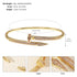 Trendy Copper with Zirconium Plant Design Bangle Bracelet for Women – Gold Plated, Simple & Elegant Jewelry