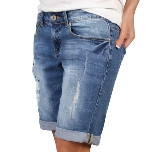 High Waist Women Denim Shorts-Loose Fashion Jean Short